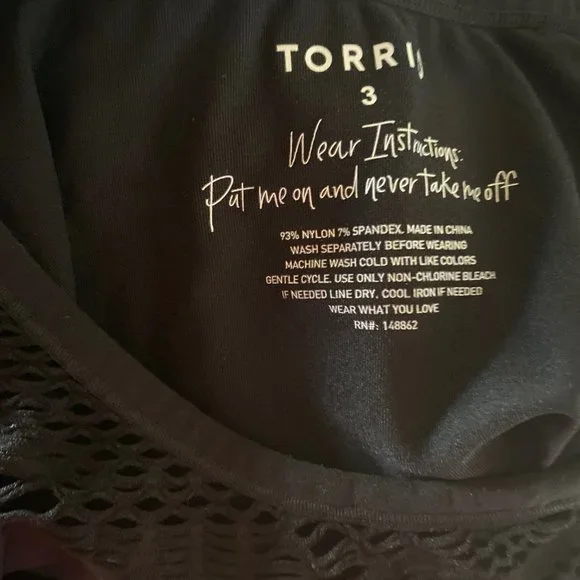 Torrid Black Tank with cutouts. Size 3 - Picture 3 of 4